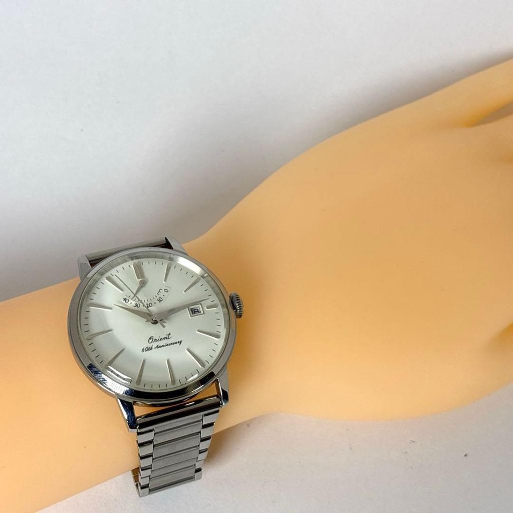Used Limited Edition Working ORIENT Men's Watch 60th Anniversary Manual Wind Power Reserve