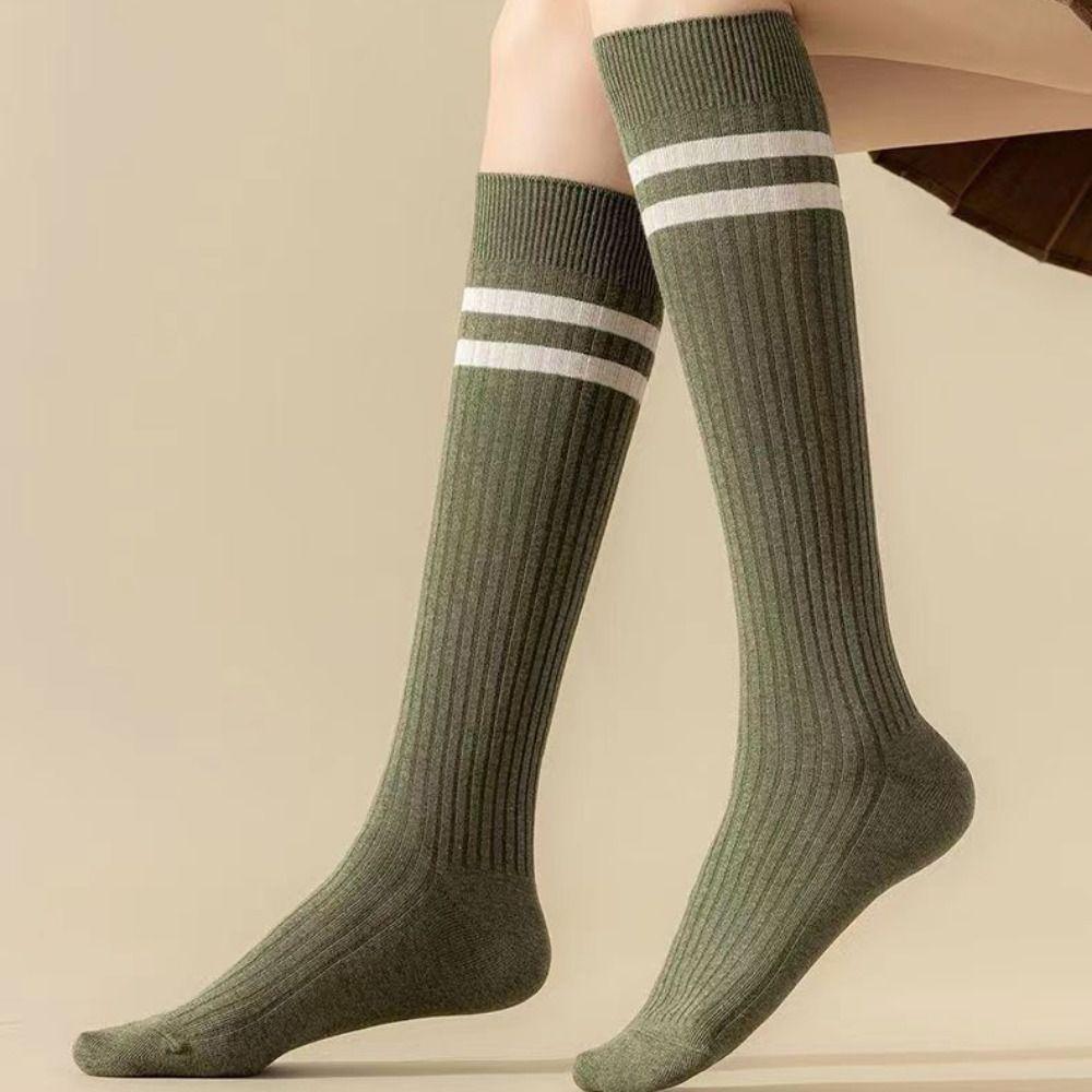 Solid Color Middle Tube Socks JK Women Stockings Elastic Female Hosiery  Ladies