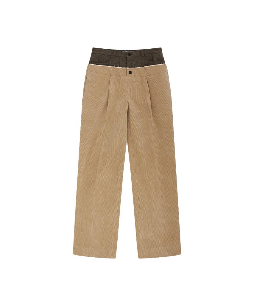 ADSB ANDERSSON BELL Herringbone-Waist Corduroy Trousers (Beige)