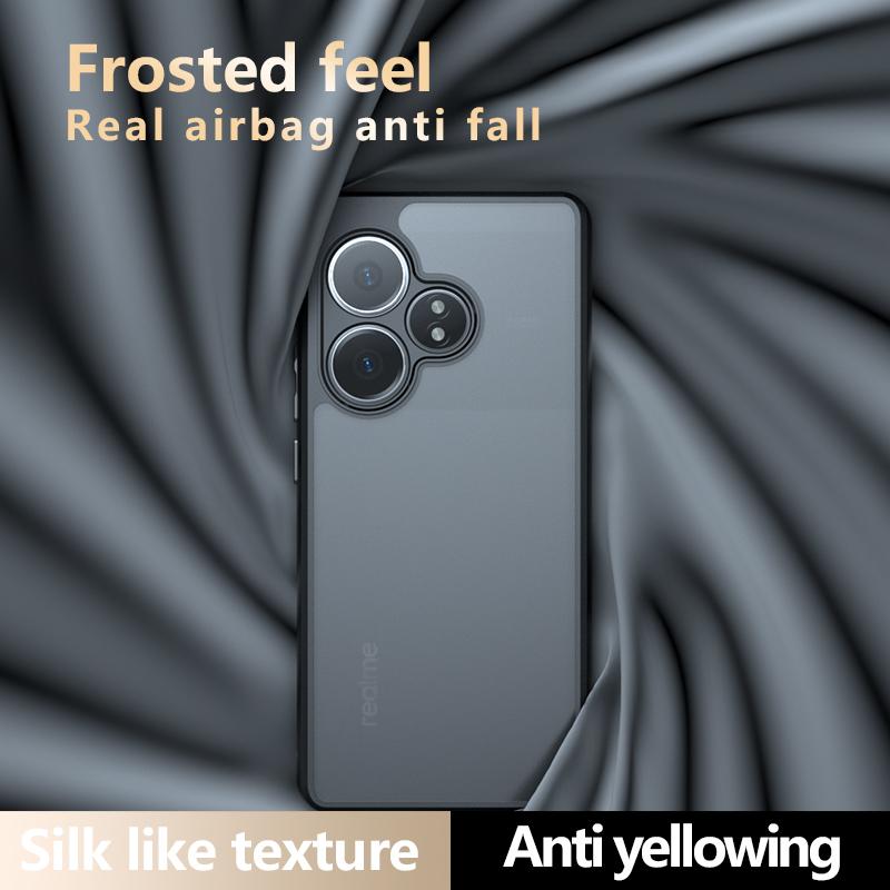 Для Realme GT 6 6T NEO6 SE Чехол Противоударный PC+TPU Полупрозрачный Матовый Защита от отпечатков пальцев Чехол для Realme GT6