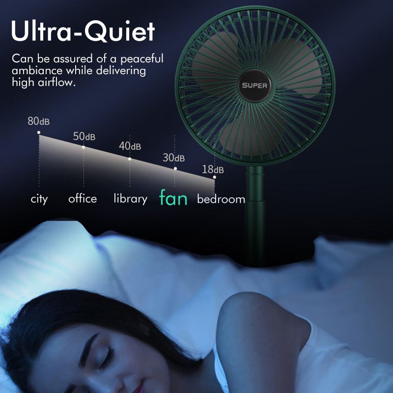 Мини-складной телескопический вентилятор USB перезаряжаемый напольный вентилятор для студенческого общежития, дома, на открытом воздухе, для кемпинга, офиса, небольшой настольный вентилятор