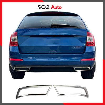 Диффузор для Skoda Octavia A7 Хромированная рамка выхлопа Нержавеющая сталь 2 шт. Наружный аксессуар для Skoda Octavia 3 2013-2019 модельных годов