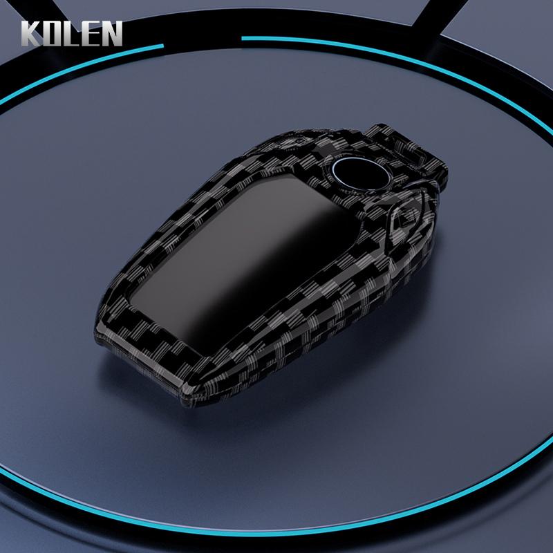 ABS Углеродное Волокно Автомобильный Светодиодный Дисплей Чехол-Ключница Для BMW 5 7 Серии X3 X4 X5 X7 G30 G31 G11 G12 G01 GT G32 i8 Оболочка Аксессуары