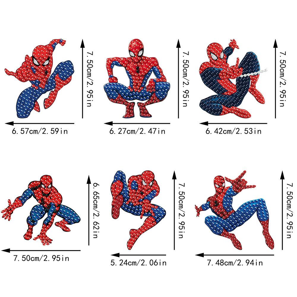 6Pcs Anime Characters Series Diamond Art Fridge Magnet Diamond Painting Refrigerator Magnet Diamond Painting Fridge Magnet for Adults Beginners