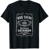 Gwdqone Hail Satan Наклейка Мужская Женская Хлопковая Футболка с Круглым Вырезом