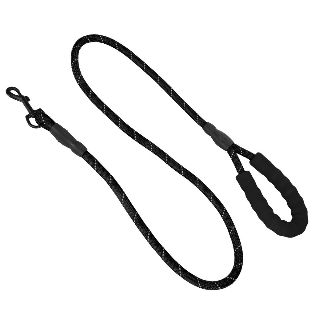 Pet Heavy Duty Nylon Leash Reflective Round Rope Suitable for Medium and Large DogsBlack