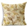 Nordic Style Golden Leaf Simple Bedside Cushion Cover Living Room Sofa Decoration Pillowcase 4040cm/4545cm/5050cm