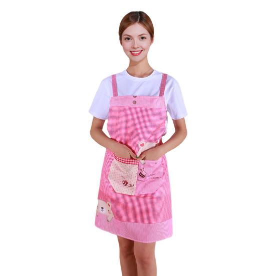 Кухонный фартук Мультяшный медведь Полиэстер Без рукавов Водонепроницаемый Маслостойкий Кухонный помощник для дома Ресторана Кафе