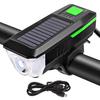 Bicycle USB Rechargeable 3 Modes Solar Light Horn Bike Headlight Cycling Lamp