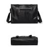 Vintage Black Leather Messenger Bag Classic Crossbody Bag for Men