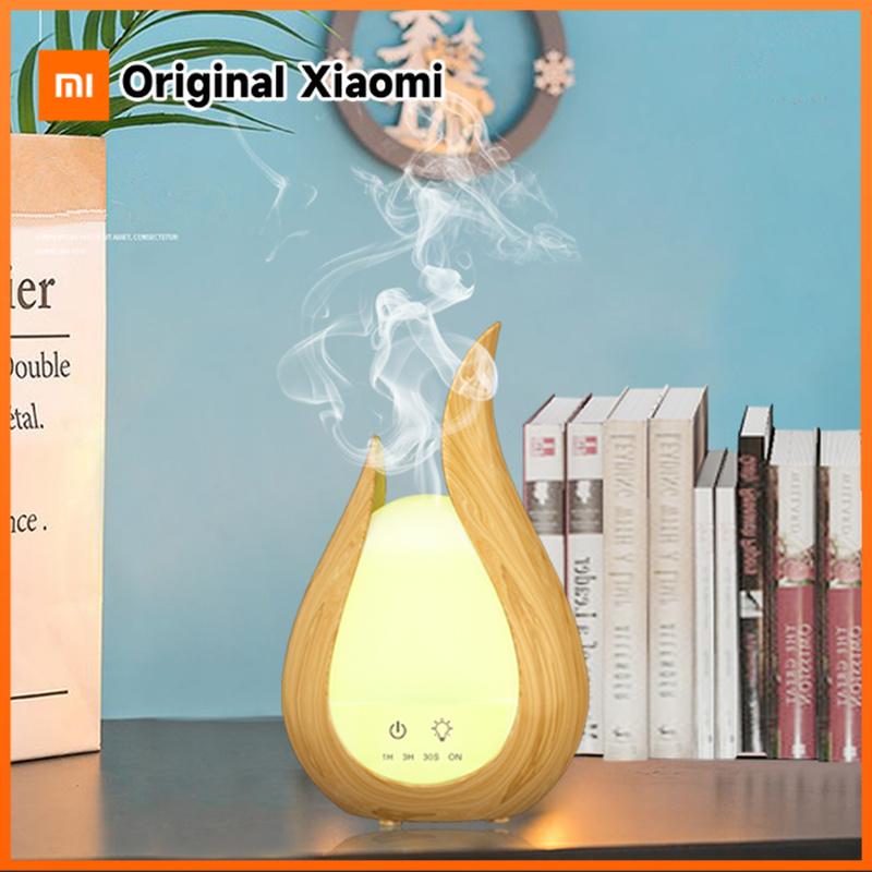 Xiaomi Ультразвуковой диффузор эфирных масел и увлажнитель воздуха 200 мл, с текстурой дерева и мрамора, ароматерапевтический диффузор с 7-цветной ночной подсветкой