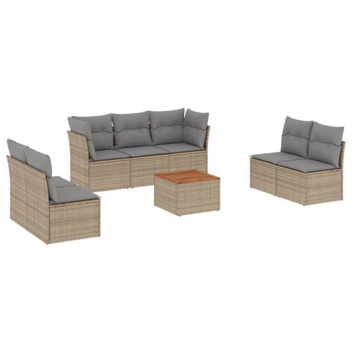 VidaXL Salon de Jardin avec Coussins 8 pcs, Canapés de Terrasse, Ensemble de Meubles de Patio, Mobilier d'Extérieur, Mélange 3255898