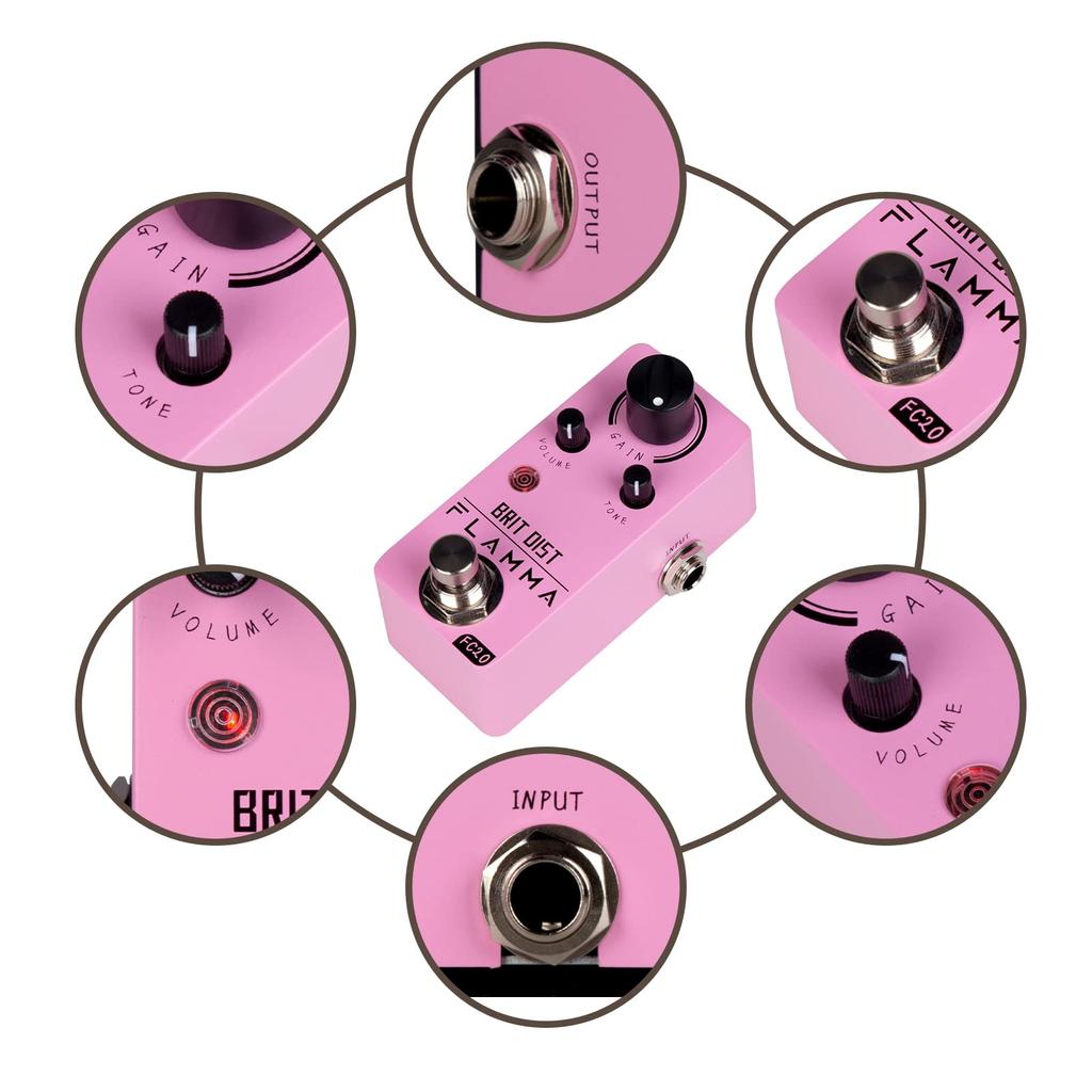 FLAMMA FC20 Pink Distortion Guitar Pedal