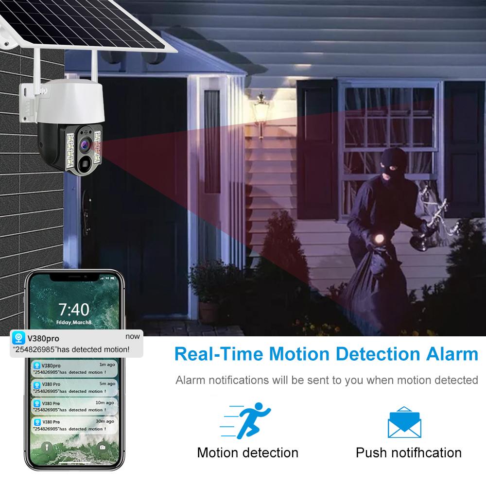 5MP Pixel Solar Camera 4G SIM Wifi Waterproouto Tracking Surveillance Outdoor Wireless Home Security Protection CCTV