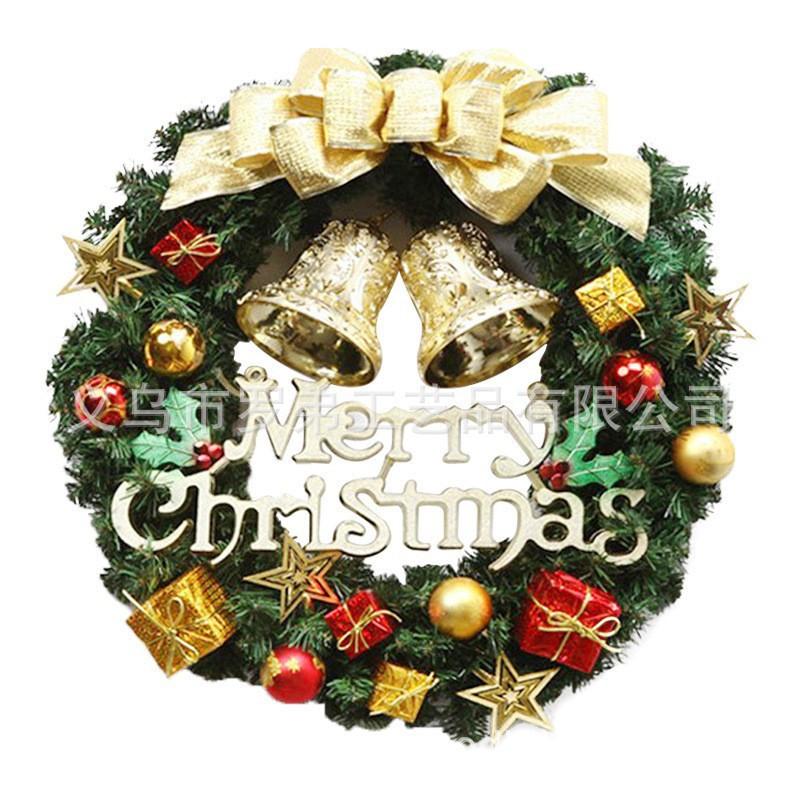 Christmas Decorations Set: LED String Lights Red Poinsettia Flowers Wreath Door Hanging Home Festive Interior