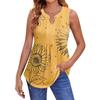 Женские летние майки с V-образным вырезом и принтом, повседневные майки для женщин, свободные рубашки-туники без рукавов