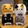 18cm Kawaii Cat Doll Plush Toy Standing Fuzzy Cube Cats Plushies Black Grey Colorful Orange Little Peluche Animal Birthday Gift