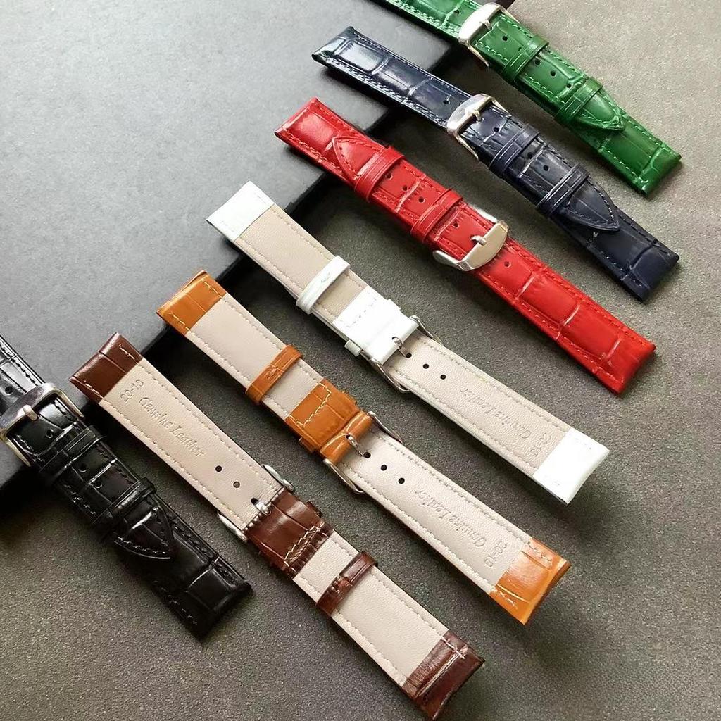 Ремешок для часов из натуральной кожи с бамбуковым тиснением, с застежками-пряжками и «бабочка», универсальный размер для мужчин и женщин.