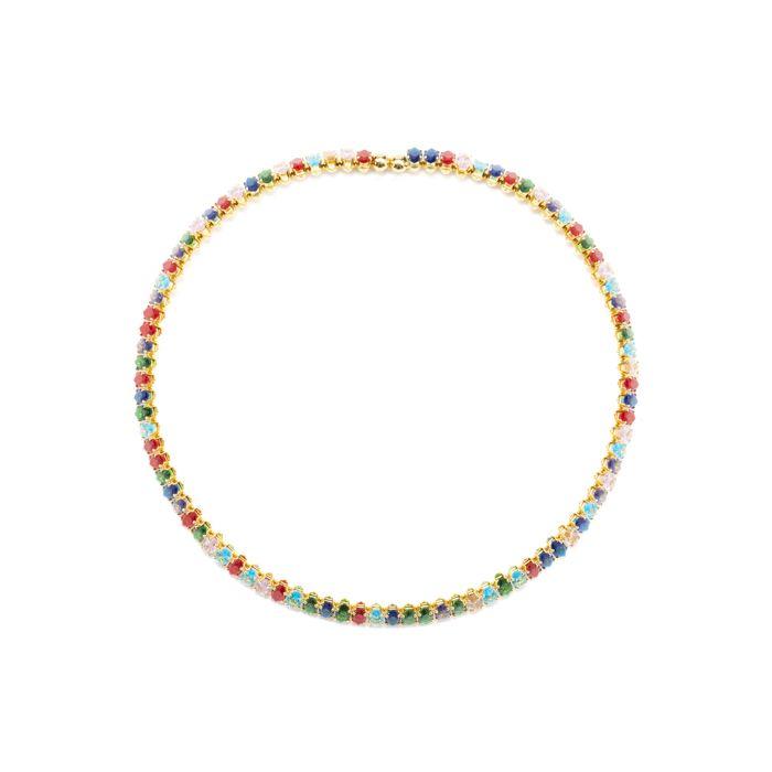 Collier Luxenter avec cristal multicolore finition or 18k - Nex