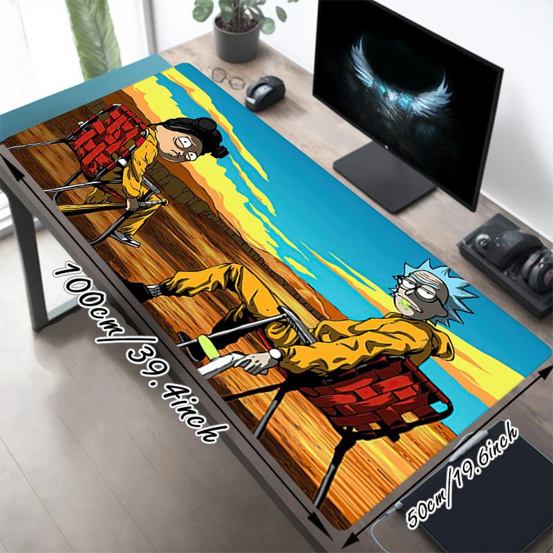 Rick Morty Xl Gaming Mouse Pad Nonslip Rubber Base Stitched Edge Waterproof Desk Mat For Pc Laptop Gamer Office Computer Accessories C92942