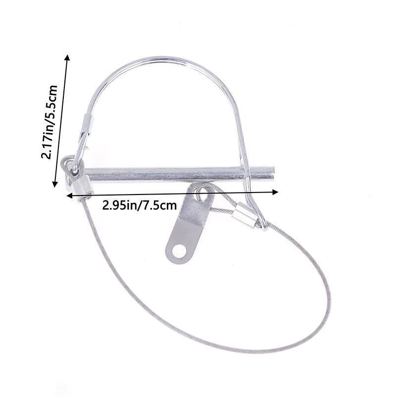 1Pc Stainless Steel Round Arch Wire Shaft Lock Pin With Anti-Lost Rope Coupler Pins Retainer For Farm Trailer Wagon Lawn Garden