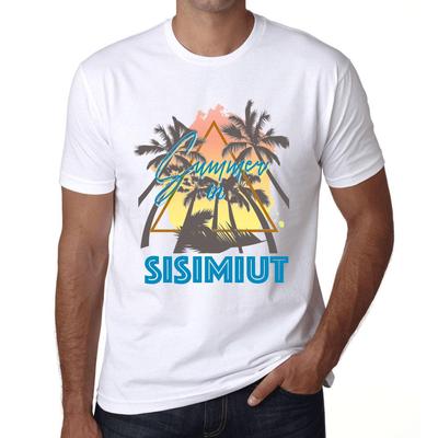 Мужская винтажная футболка с графическим принтом, летняя треугольная футболка Sisimiut белого цвета