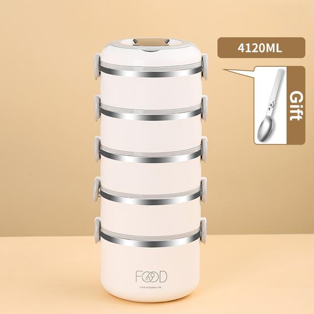 Портативный ланч-бокс из нержавеющей стали, детский школьный офисный многослойный термобокс Bento, студенческий большой вместительный контейнер для хранения еды