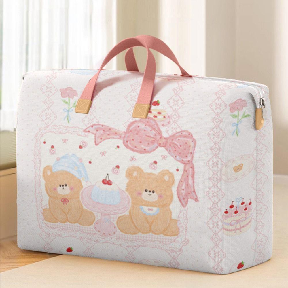 Non-woven Fabric Children Quilt Finishing Bag Cartoon Luggage Storage Bag Clothes Organizer Closet
