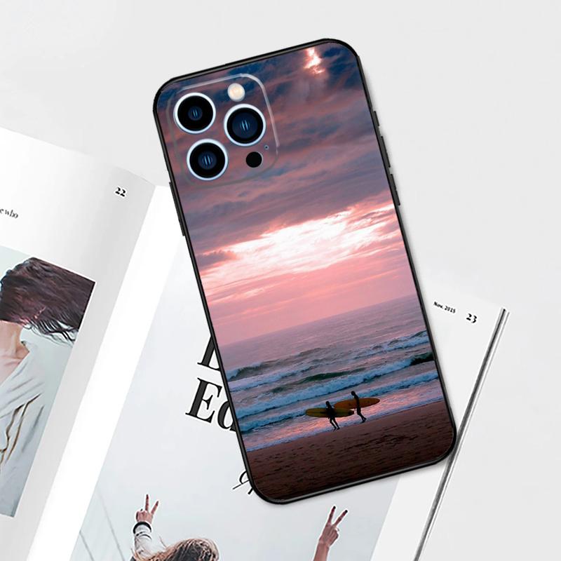 Чехол для iPhone 17 Pro Max 17 Air 11 14 15 16 Pro Max 12 13 mini 16 Plus 16e с изображением серфера, жестом "Hang Loose" и "Shaka"