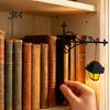 Bookshelf Lighting Vintage Lantern/Ghost Light, Metal Desk Lamp with Warm Lighting, Cozy Reading Corner Retro for Book Lovers & Library Study