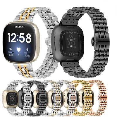 Ремешок для часов Correa из нержавеющей стали для Fitbit Versa 3, металлический браслет, петля для ремешка на запястье для Fitbit Sense, замена Correa