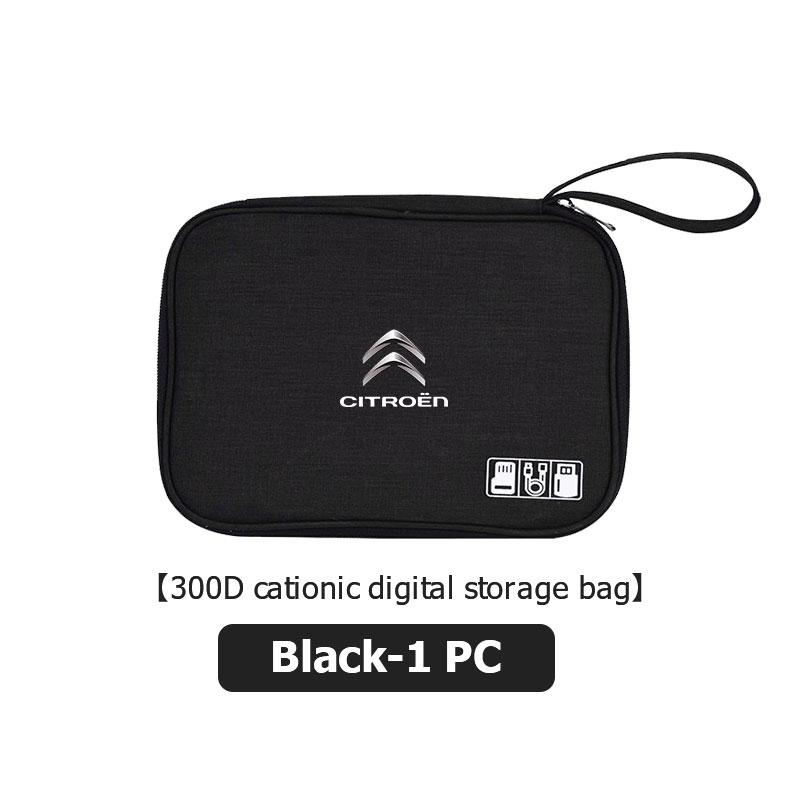 Travel Digital Charger Data Multi-Function USB Cable Storage Bag For Citroen C4 C3 C5 C1 C2 C6 VTS C4L DS3 DS4 DS5 Grand zm1