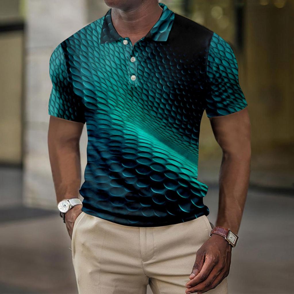 Мужская летняя рубашка для гольфа с принтом Botton, короткий рукав, мужская повседневная модная рубашка