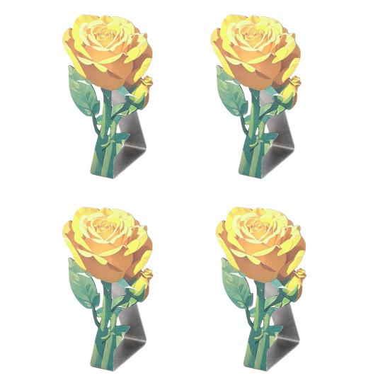 4 шт. Зажим для скатерти из нержавеющей стали Роза Нескользящий для помещений и улицы Свадьба