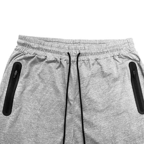 Мужские спортивные брюки из ледяного шелка, быстросохнущие облегающие боковые карманы на молнии, эластичная талия на шнурке, однотонные спортивные штаны для тренировок в тренажерном зале, длинные брюки