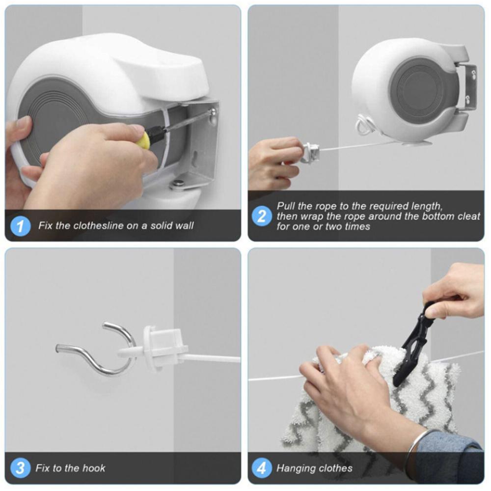 13-метровая двухлинейная телескопическая бельевая веревка, вращающаяся ветрозащитная бельевая веревка