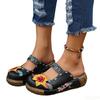 Women Summer Shoes New Comfort Roman Platform Sandals Women Flower Non -Slip Plus Size Baotou Wedge Ladies Slippers
