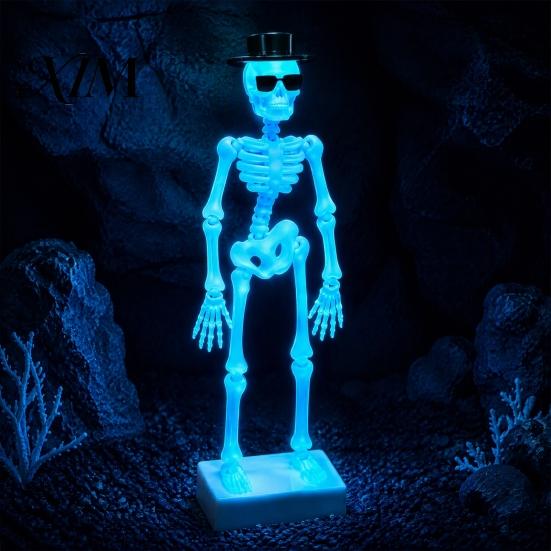 Saltwater Aquarium Motion Decor Dancing Skeleton Bubbler, Glow-in-The-Dark with Air Driven Moving Fun Underwater Action Ornament Action,