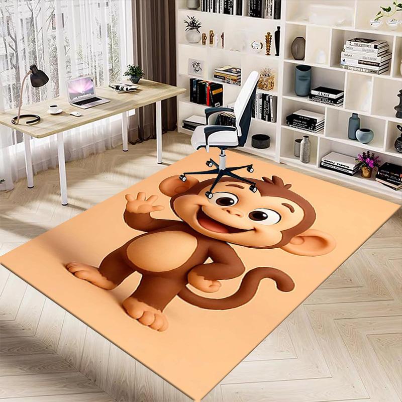 1PC Monkey Cartoon Anti-slip carpet, suitable for Office, bedroomand playrooms. It can also be used as a sofa footrest cover-W56