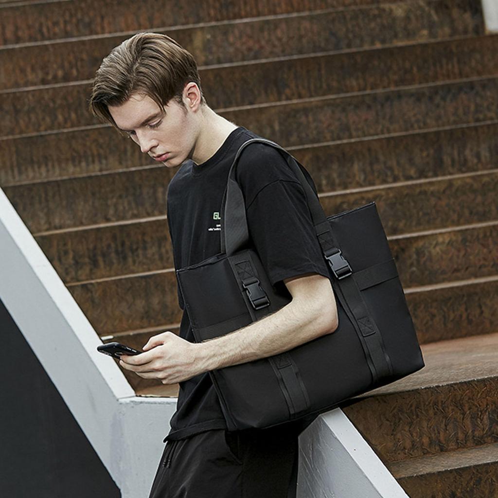 Tote Bag for Men and Large Shoulder Bag with Shoulder Commuting To Business Travel [LEOLEO] Women, Nylon, Capacity, Water-repellent, Zipper,