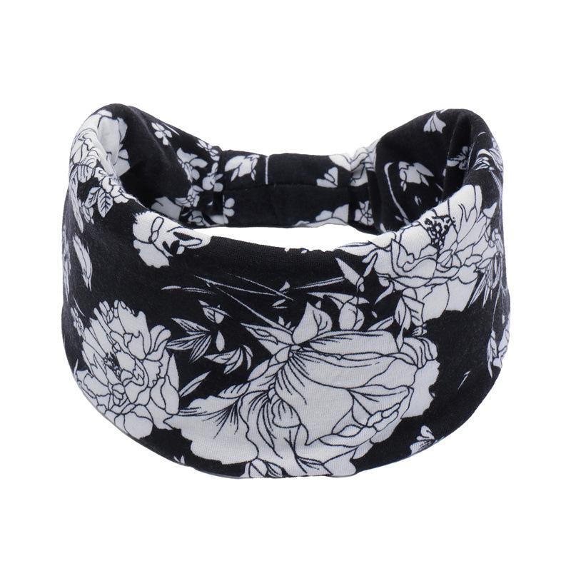 New Boho Cotton Wide Headband for Women Cashew Leopard Flower Print Turban Headwrap Knot Hairband Bandana Girls Hair Accessories