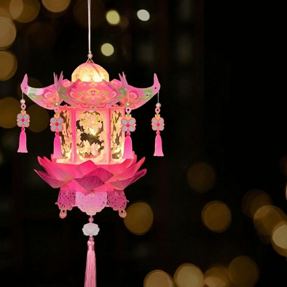 Glowing DIY Craft Material Kit PVC Handheld Lantern Mid-Autumn Festival Lantern  Home Decor