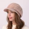 New Autumn and Winter Women's Velvet and Thickened Wool Cable Knit Cap  Fashionable Warm and Cold Proof Beret Knitted Hat