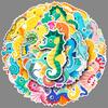 50 Pictures of Seahorse Doodle Personality Cartoon Marine Life Creative Decorative Water Cup Suitcase Stickers Waterproof
