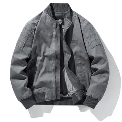 Весна и осень свободная куртка большого размера для полетов, куртка для активного отдыха, мужская повседневная винтажная бейсбольная куртка с воротником