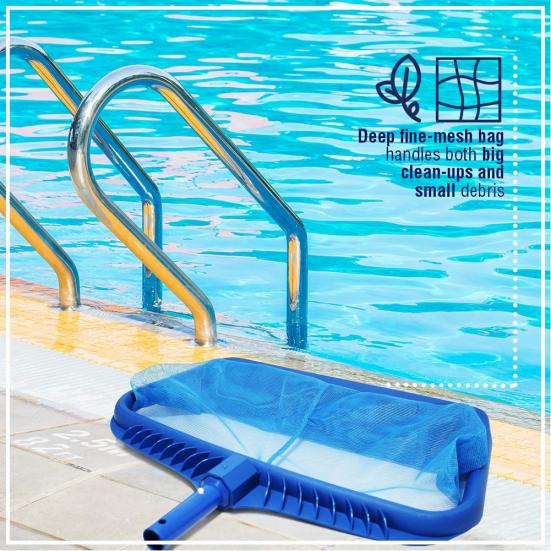 Plastic Leaf Rake Fine Mesh Net Skimmer Swimming Pool Pond Spa Cleaning Tool
