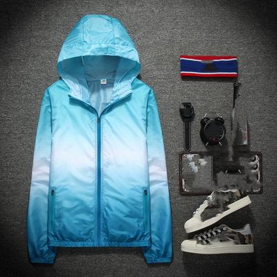 Мужская весенняя повседневная легкая куртка больших размеров с капюшоном, градиентная цветная куртка на молнии