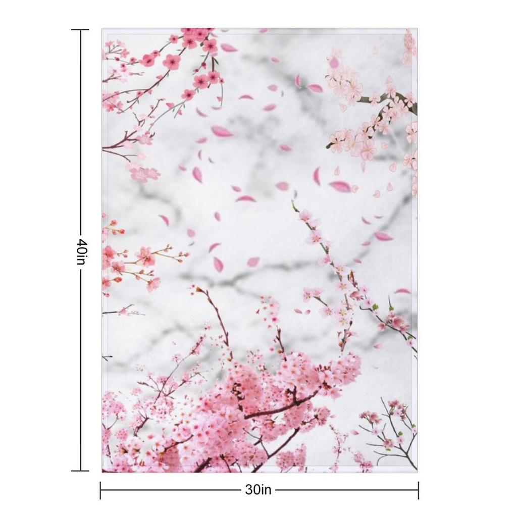 Красивое одеяло-плед «Розовый цвет сакуры» для зимы. Мягкие большие пушистые одеяла для дивана