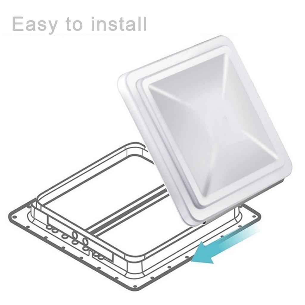 14";х14 дюймов; Универсальная сменная вентиляционная крышка на крыше автодома, белая вентиляционная крышка для кемпера, прицепа, дома на колесах, белый полипропиленовый пластик, устойчивый к ультрафиолетовому излучению