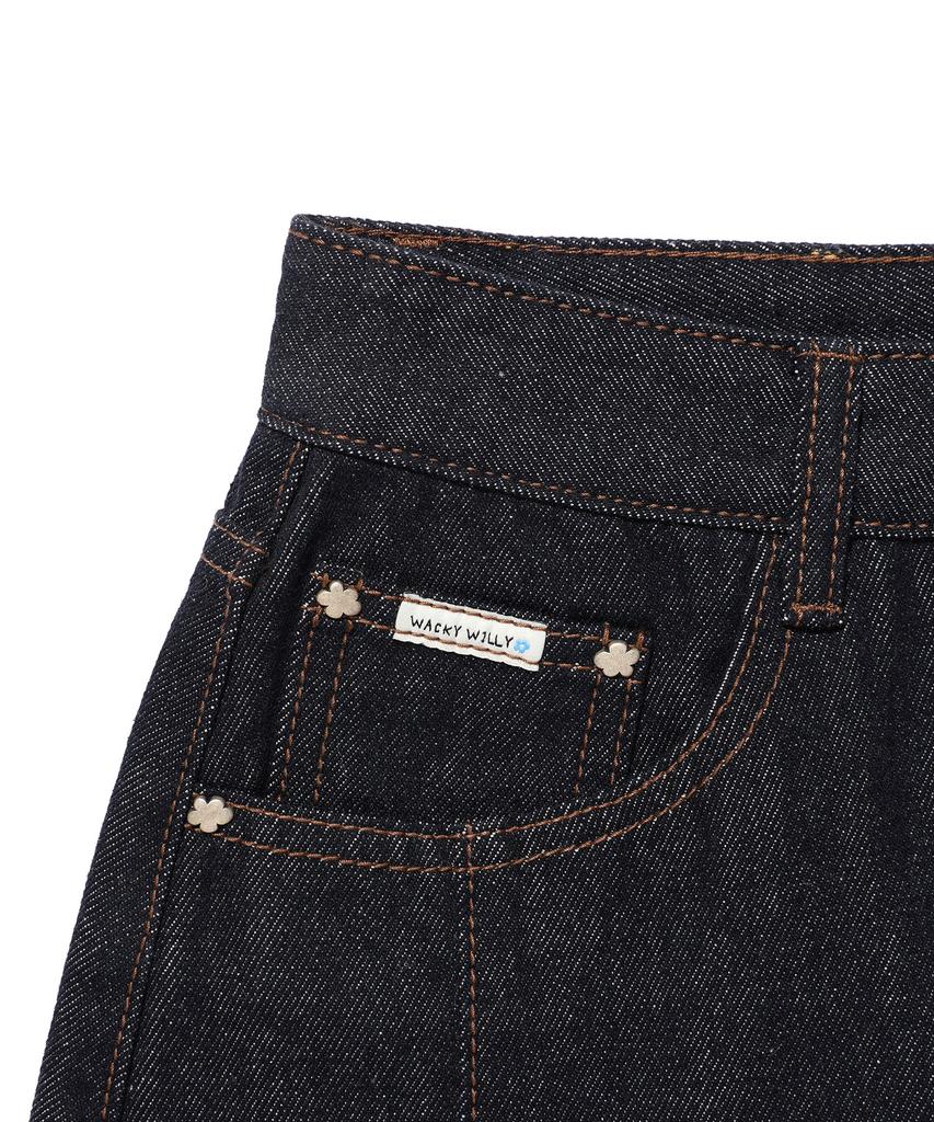 Wacky Willy Women'S Denim Mini Skirt Indigo